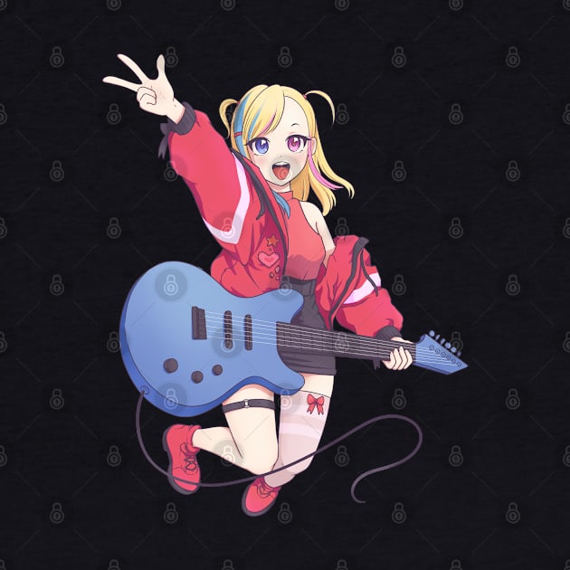 Anime Girl Rockstar Fantasy Band Anime Manga by Kali Space